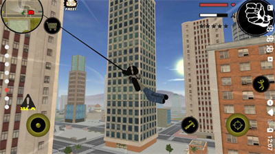 火柴人绳索英雄破解版999999钻999999金币无限生命下载_火柴人绳索英雄破解版内置作弊菜单下载v4.1.2 无限子弹版 运行截图2