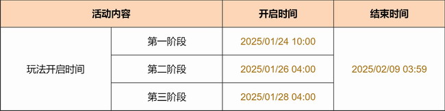 活动时间表