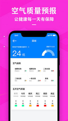 天气预报软件界面展示