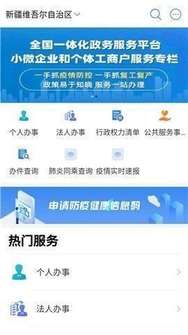 中国新疆政务平台操作界面