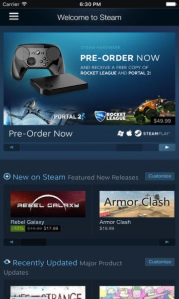 Steam应用界面展示 Steam应用界面展示